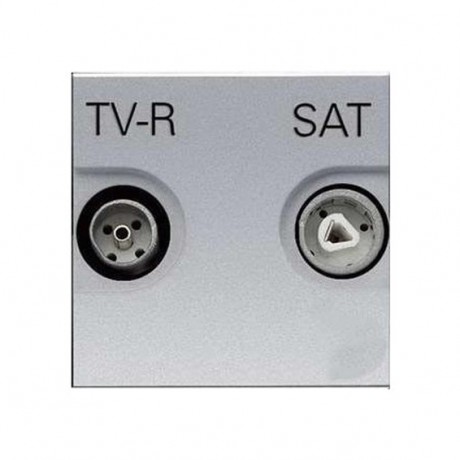 Розетка ABB ZENIT, скрытый монтаж, серебристый, N2251.8 PL