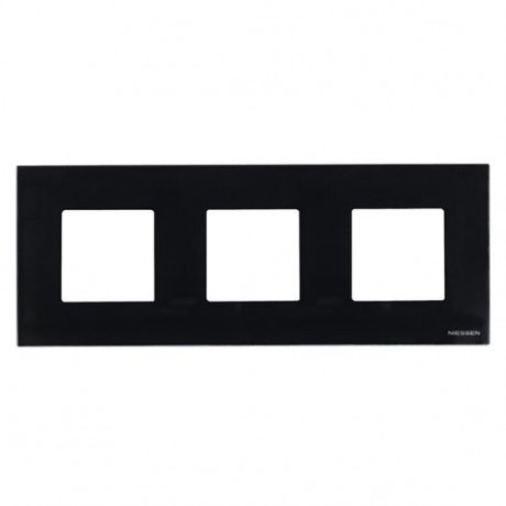 Рамка 3 поста ABB ZENIT, черное стекло, N2273 CN