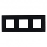 Рамка 3 поста ABB ZENIT, черное стекло, N2273 CN