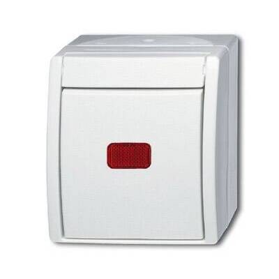 Переключатель 1-клавишный ABB OCEAN с подсветкой, альпийский белый, 2601//6 SKW-54