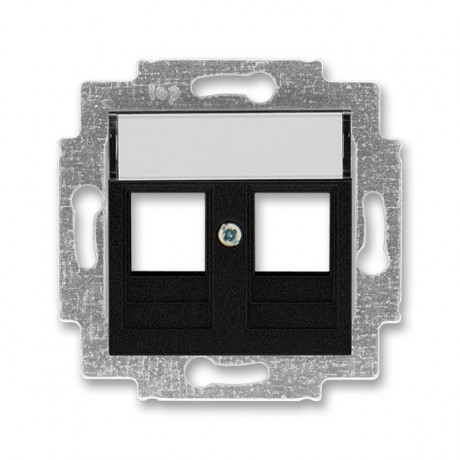 Накладка на розетку информационную ABB LEVIT, скрытый монтаж, антрацит, 5014H-A01018 63