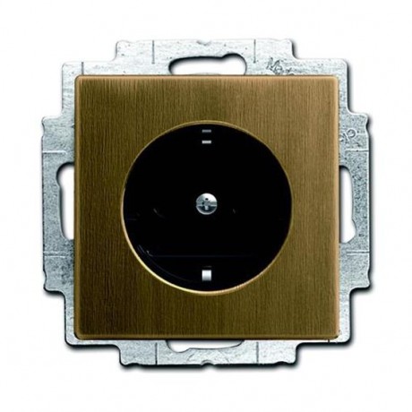 Розетка ABB ДИНАСТИЯ, скрытый монтаж, с заземлением, античная латунь, 20 EUCBLI-840-500