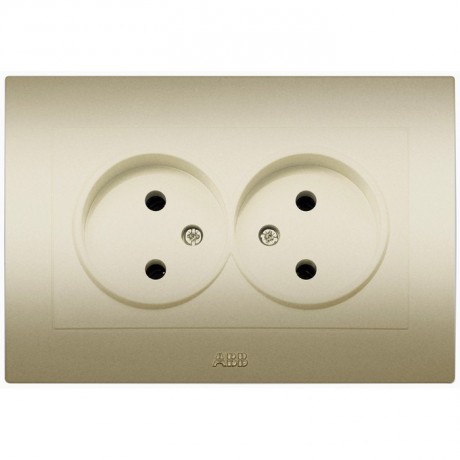 Розетка двухместная ABB COSMO, скрытый монтаж, титан, 632-011400-908