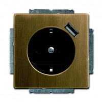 Розетка ABB ДИНАСТИЯ, скрытый монтаж, с заземлением, античная латунь, 20 EUCBUSB-840-500