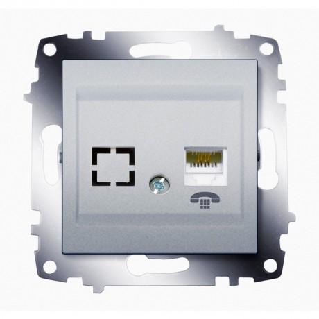 Розетка ABB COSMO, скрытый монтаж, алюминий, 619-011000-221