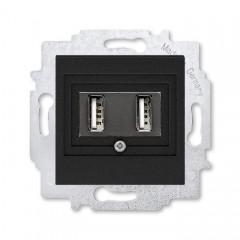 Розетка USB ABB LEVIT, скрытый монтаж, антрацит, 5014H-A00040 63W