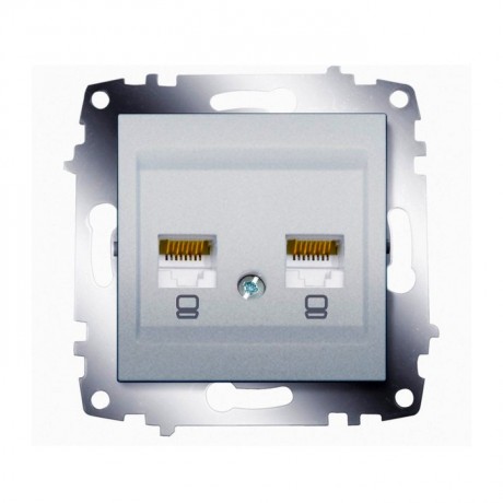 Розетка ABB COSMO, скрытый монтаж, алюминий, 619-011000-248