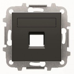 Накладка на розетку информационную ABB SKY, скрытый монтаж, черный бархат, 8518.1 NS