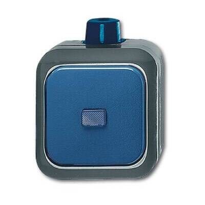 Переключатель 1-клавишный ABB BUSCH-DURO с подсветкой, синий, 2601//6 WDI