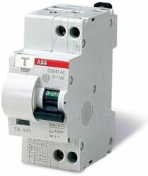 Дифавтомат ABB DS941 1P+N 40А ( C ) 4.5 кА, 30 мА ( AC ), DS941 АС-C40//0.03
