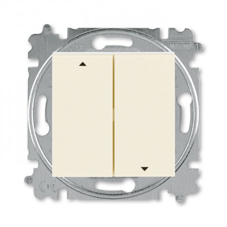 Выключатель для жалюзи 2-клавишный ABB LEVIT, механический, слоновая кость // белый, 3559H-A89445 17W
