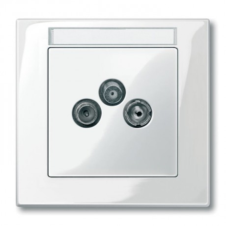 Накладка на розетку телевизионную ABB IMPULS, скрытый монтаж, черный бриллиант, 1743-71