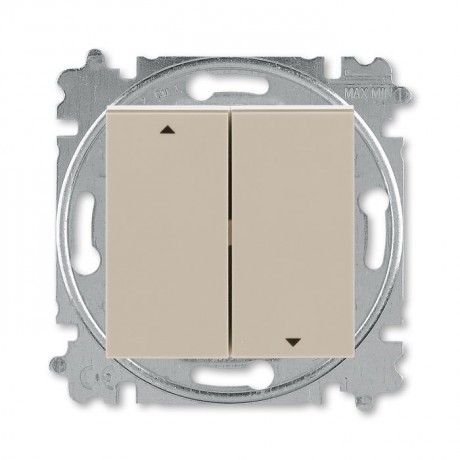 Выключатель для жалюзи 2-клавишный ABB LEVIT, механический, кофе макиато // белый, 3559H-A89445 18W