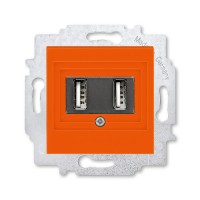 Розетка USB ABB LEVIT, скрытый монтаж, оранжевый, 5014H-A00040 66W