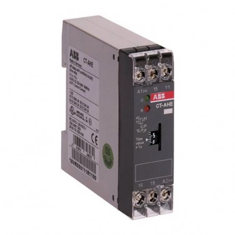 ABB Реле времени CT-AHE (задержка на отключ.) 220-240B AC (временной диапазон 3..300с.) 1ПК, 1SVR550111R2100