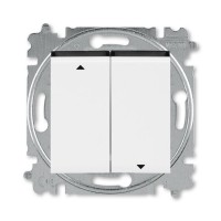 Выключатель для жалюзи 2-клавишный ABB LEVIT, механический, белый // дымчатый черный, 3559H-A89445 62W