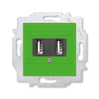 Розетка USB ABB LEVIT, скрытый монтаж, зеленый, 5014H-A00040 67W