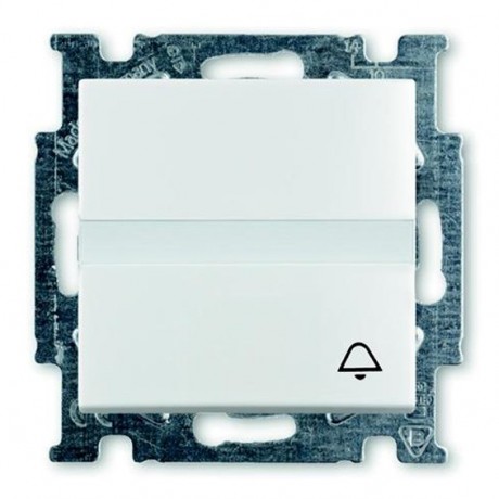 Выключатель 1-клавишный кнопочный ABB BASIC55, альпийский белый, 2026 UCN//KL-94-507