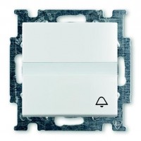Выключатель 1-клавишный кнопочный ABB BASIC55, альпийский белый, 2026 UCN//KL-94-507