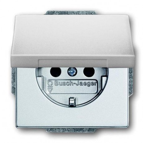 Розетка ABB, скрытый монтаж, с заземлением, с крышкой, алюминий, 20 EUK-83