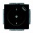 Розетка с USB ABB BASIC55, скрытый монтаж, с заземлением, со шторками, chateau-black, 20 EUCBUSB-95-507