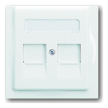 Накладка на розетку информационную ABB IMPULS, скрытый монтаж, альпийский белый, 1800-74