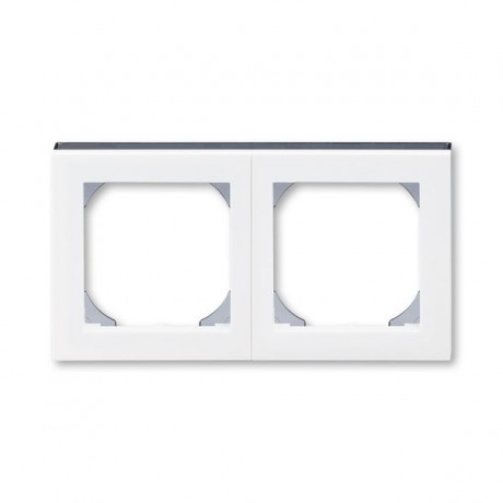 Рамка 2 поста ABB LEVIT, белый // дымчатый чёрный, 3901H-A05520 62