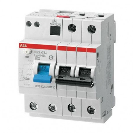 Дифавтомат ABB DS200 2P 10А ( C ) 6 кА, 30 мА ( AC ), DS202 AC-C10//0,03