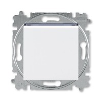 Выключатель 1-клавишный ABB LEVIT, белый // дымчатый черный, 3559H-A01445 62W