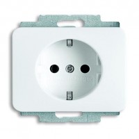 Розетка ABB ALPHA NEA, скрытый монтаж, с заземлением, белый глянцевый, 20 EUC-24G-500