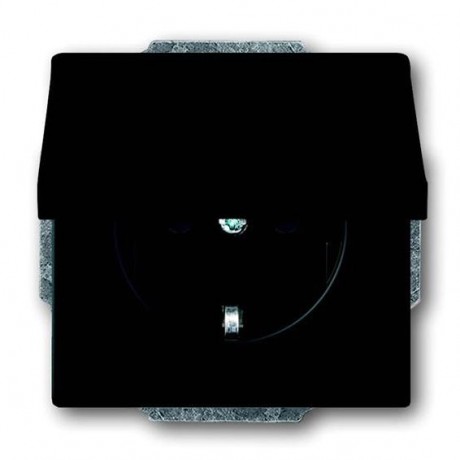 Розетка ABB FUTURE, скрытый монтаж, с заземлением, с крышкой, черный бархат, 20 EUK-885