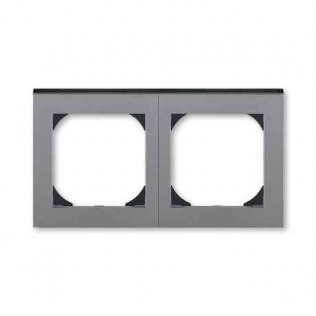 Рамка 2 поста ABB LEVIT, сталь // дымчатый чёрный, 3901H-A05520 69