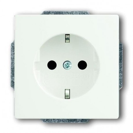 Розетка ABB FUTURE, скрытый монтаж, с заземлением, со шторками, белый бархат, 20 EUCKS-884-500