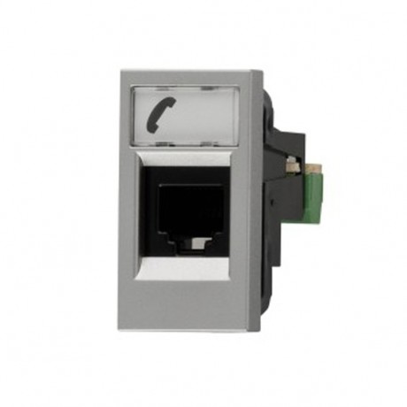 Розетка ABB ZENIT, скрытый монтаж, серебристый, N2117.6 PL