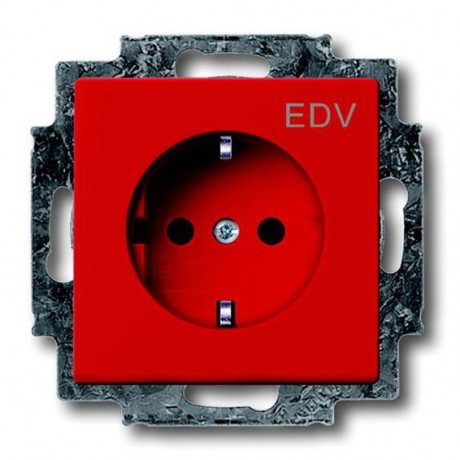 Розетка ABB FUTURE, скрытый монтаж, с заземлением, со шторками, красный, 20 EUCKS//DV-12-