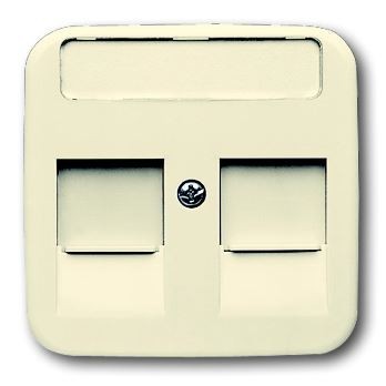 Накладка на розетку информационную ABB BUSCH-DURO, скрытый монтаж, слоновая кость, 1800-212-500