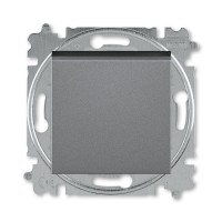 Выключатель 1-клавишный ABB LEVIT, сталь // дымчатый черный, 3559H-A01445 69W