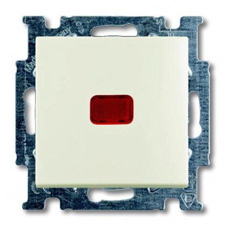 Переключатель 1-клавишный ABB BASIC55 с подсветкой, chalet-white, 2006//6 UCK-96-507