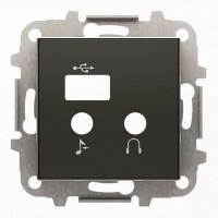 Накладка на медиа-комбайн ABB SKY, черный бархат, 8568.3 NS