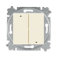 Выключатель для жалюзи 2-клавишный ABB LEVIT, механический, слоновая кость // белый, 3559H-A88445 17W