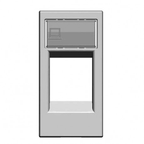 Накладка на розетку информационную ABB ZENIT, скрытый монтаж, альпийский белый, N2118.1 BL