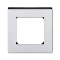 Рамка 1 пост ABB LEVIT, серебро // дымчатый чёрный, 3901H-A05010 70W