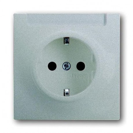 Розетка ABB IMPULS, скрытый монтаж, с заземлением, серебристый металлик, 20 EUN-783