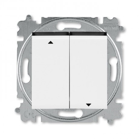 Выключатель для жалюзи 2-клавишный ABB LEVIT, механический, белый // дымчатый черный, 3559H-A88445 62W