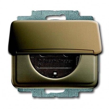 Розетка ABB, скрытый монтаж, с заземлением, с крышкой, бронза, 20 EUK-21