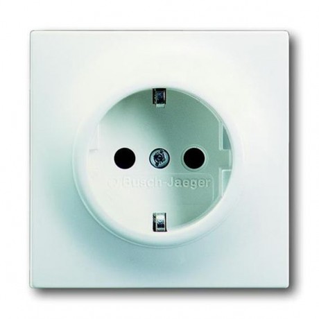 Розетка ABB IMPULS, скрытый монтаж, с заземлением, со шторками, белый бархат, 20 EUCKS-774