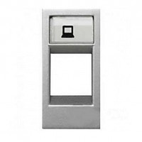 Накладка на розетку информационную ABB ZENIT, скрытый монтаж, серебристый, N2118.1 PL