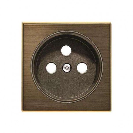 Накладка на розетку ABB SKY, скрытый монтаж, с заземлением, античная латунь, 8587 OE