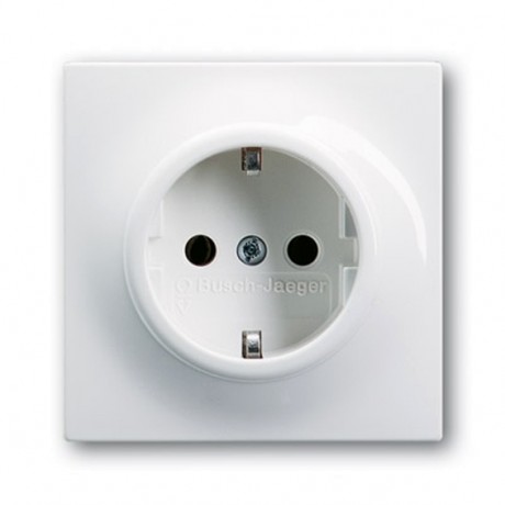 Розетка ABB IMPULS, скрытый монтаж, с заземлением, альпийский белый, 20 EUC-74