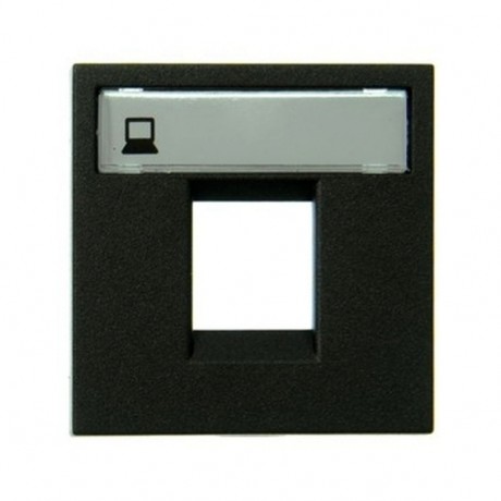 Накладка на розетку информационную ABB ZENIT, скрытый монтаж, антрацит, N2218.1 AN